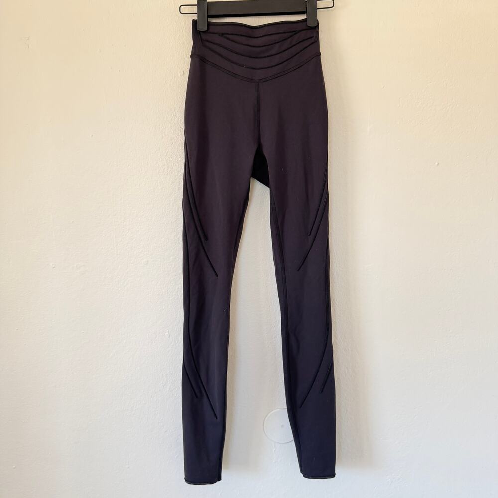 Lululemon Black leggings with velvet trim